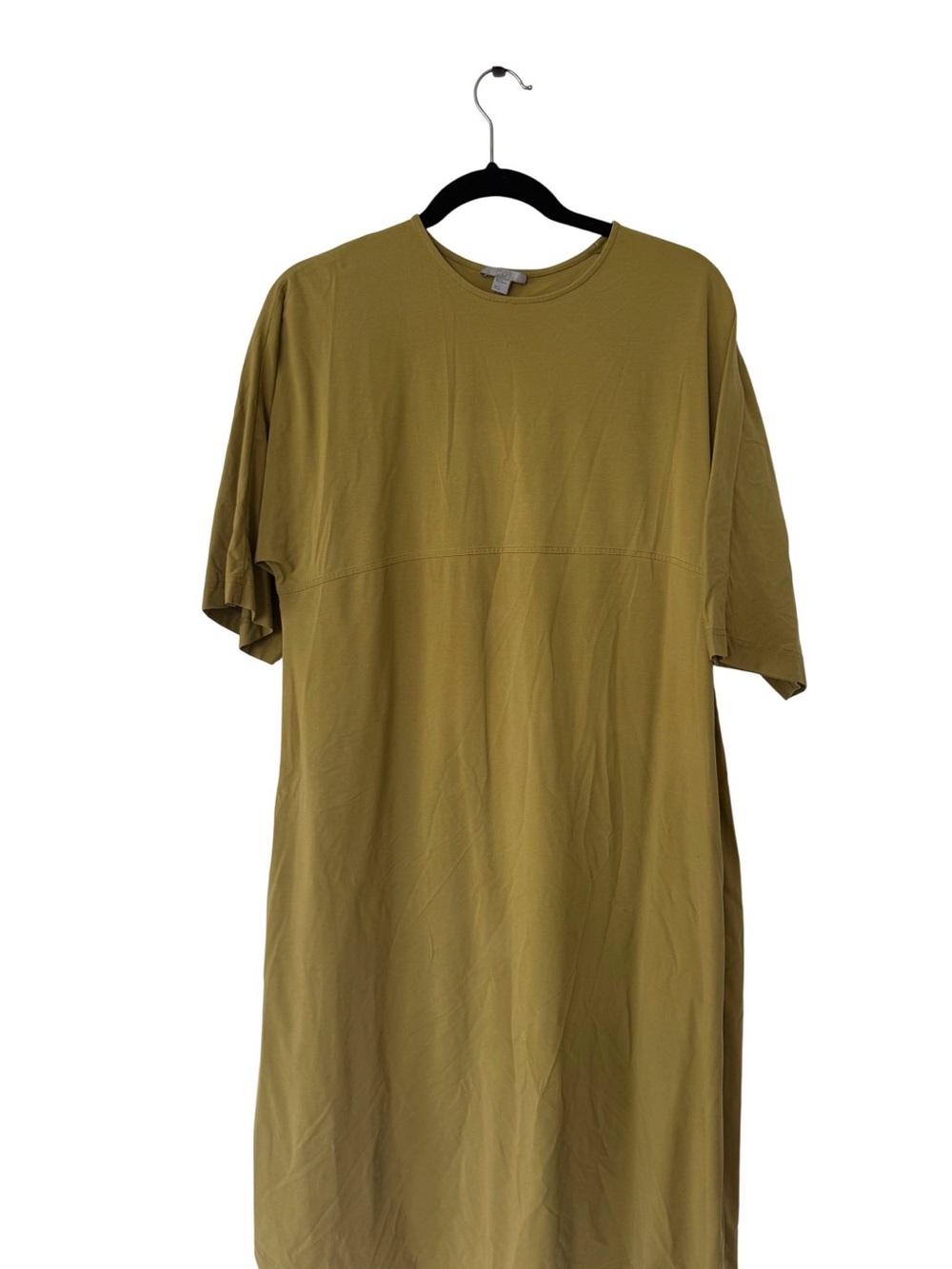 COS Olive-Toned Short Sleeve Midi Dress